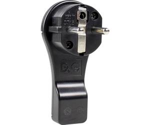 Schwabe 45039 Fiche plate à contact de protection avec dispositif daide au branchement 230 V noir IP20