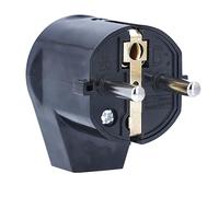 AS Schwabe 45042 Fiche coudée à contact de protection plastique 230 V noir IP20