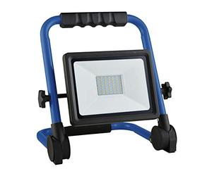 Schwabe 46341 Spot de chantier portatif 50 W avec cadre pliable pour éclairage extérieur et intérieur Bleu