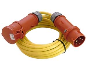 Schwabe 60718 Norme CEE Rallonge électrique 400V / 16A, 25m K35 ATN07V3V3F 5G2,5 Fiche avec inversion de Phe Jaune, IP44 Extérieur (Import Allemagne)