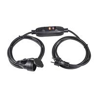 AS Schwabe Rallonge PRCDS 3 m, protection personne, 2x1,5 m, Schuko avec interrupteur, noir