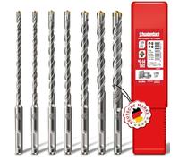 SCHWABENBACH® Foret SDS Plus Béton - Set de 7 Pièces - 6, 8, 10, 12, 14mm x 160 mm - Forets à Béton et Pierre de Haute Qualité - Compatibles Bosch, Hilti, Metabo
