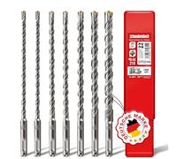 SCHWABENBACH® Foret SDS Plus Béton - Set de 7 Pièces - 6, 8, 10, 12, 14mm x 210 mm - Forets à Béton et Pierre de Haute Qualité - Compatibles Bosch, Hilti, Metabo (pas SDS MAX)