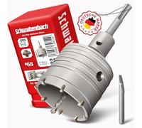 Schwabenbach SDS Plus Couronne de forage, 68 mm, foret de centrage, résistante aux chocs, pour maçonnerie et béton, 68 mm (pas de SDS MAX)