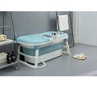 Schwänlein Baignoire pliable pour adultes, idéale pour les petites salles de bains, pratique et portable 117 x 62 x 55 cm Bleu