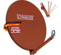 SCHWAIGER 234 Antenne parabolique Sat Installation Satellite Antenne Offset Bras Porteur LNB Support de mât Antenne parabolique Sat Aluminium 74,5 x 84,5 cm Rouge