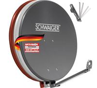 SCHWAIGER 258 Antenne Satellite en Aluminium Offset - Bras Support LNB Support de mât - 88 x 88 cm Anthracite