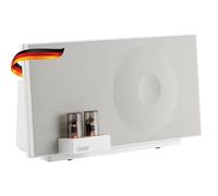 SCHWAIGER 658149 Haut-Parleur HiFi Amplificateur à Tubes 37W RMS Haut-Parleur Tube Amplifier avec Bluetooth, NFC, AUX, USB, Phono Blanc