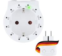 SCHWAIGER 661569 Countdown Timer Prise Minuteur Prise intermédiaire Minuteur journalier 12 réglages de l'heure Minuteur analogique 2 Touches Blanc