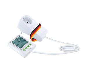 SCHWAIGER 661576 Appareil de mesure des coûts d'électricité Compteur de consommation d'électricité des coûts d'énergie Adaptateur de prise écran séparé avec câble de rallonge