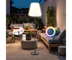 SCHWAIGER 661828 LED Lampe solaire d'extérieur avec haut-parleur Bluetooth Lampadaire Boîte à musique 1,5m Alimenté par batterie IP44 Sans fil Micro-USB incl. télécommande