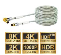 Schwaiger Câble D'Antennes IEC À 90° De 15M 110DB Câble Coaxial Câble Koax