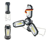 SCHWAIGER CALED300 Lampe de camping 2 en 1 Lampe de poche Batterie Lampe de camping 6 modes d'éclairage Lampe LED Powerbank Prise USB Tente d'extérieur Support pliable