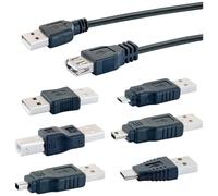 Schwaiger CAUSET531 USB A Cable Black - USB Cables (USB A, USB A, 2.0, 480 Mbps,