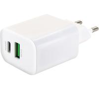 SCHWAIGER Chargeur USB 230 V avec Fast Charge QC 3.0 Blanc