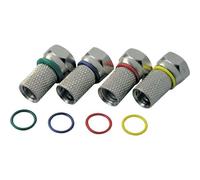 Schwaiger - Connecteur d'antenne - connecteur F (M) - coaxial - 7 mm - argent (pack de 4)