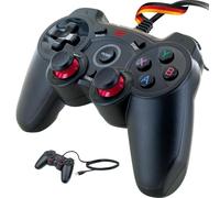 SCHWAIGER -GPC18- Contrôleur de jeu | Connecteur USB 2.0 A | Longueur du câble de 1,8 m | Convient pour PC, Playstation 3, appareils Android | Joysticks 360° | Boutons en forme de croix | Noir