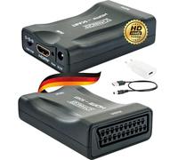 SCHWAIGER HDMSCA02 511 Convertisseur HDMI vers Péritel Adaptateur HDMI vers Péritel, Alimentation et câble USB Inclus Haute Vitesse HDMI MHL