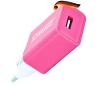 SCHWAIGER -LAD300P 511 - Chargement Facile des appareils Mobiles Via Port USB - Forme compacte - pour Prise 230 V - Utilisation Universelle - Système de sécurité Multi-Protection intégré - Rose/Blanc