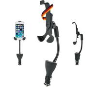 SCHWAIGER LHSP200 513 Support Universel pour Smartphone Support de téléphone Portable pour Voiture Support de Smartphone pour Voiture avec Prises USB-A Col de Cygne