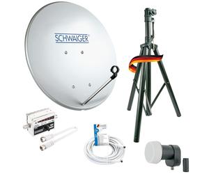Schwaiger SATSET440 antenne Satellites Noir, Gris, Argent