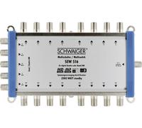 Schwaiger Multiswitch SEW516 531 – Jusqu'à 16 abonnés, sans alimentation, compatible DVB‑T2 – Argent