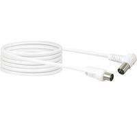 Schwaiger STANDARD - Câble d'antenne - connecteur IEC réceptacle incliné pour connecteur IEC prise droit - 5 m - câble coaxial à double blindage - 75 dB - blanc - moulé