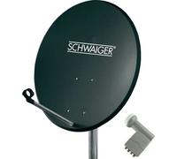 SCHWAIGER Système SAT 60 cm 4 participants Quad-LNB (avec switch) Anthracite
