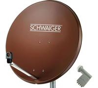 SCHWAIGER Système SAT 80 cm 4 participants Quad-LNB (avec switch) brique-rouge