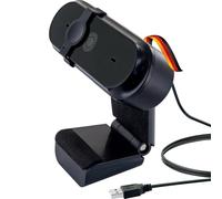 SCHWAIGER WCM10 Webcam Caméra vidéo Chat vidéo 1280x720P HD avec Microphone Couvercle d'objectif Plug&Play Streaming Vidéoconférence Appels vidéo Noir