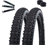 Schwalbe 54-507 Lot de 2 pneus de vélo intelligents Sam Addix Performance Line, noirs, 24 x 2,10 mm + 2 chambres à air Schwalbe AV10 avec démonte-pneu maxxi4you