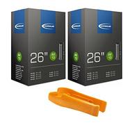 Schwalbe &apos Tuyau AV 13-26 - Lot de 2 Valve auto + SKS Démonte-pneu