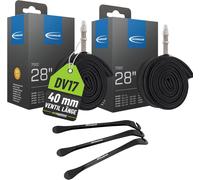 Schwalbe Dv17 Bicycle Inner Tube 40 Mm 28 Inches (28/47-622/635) With 3 Tyre Levers