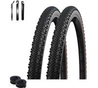 Schwalbe G-One Bite Performance E-25 RaceGuard TLE 45-622 (28 x 1,70") Lot de 2 pneus pliants + 2 chambres à air Schwalbe AV17 avec démonte-pneu