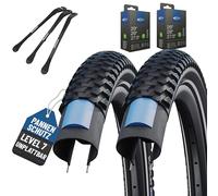 Schwalbe Lot de 2 pneus de vélo Marathon Plus MTB 29" (57-622) Reflex AV DV SV Chambre à air + 3 démonte-pneus en métal E Bike