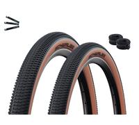 Schwalbe Lot de 2 pneus pliants Billy Bonkers Performance ADDIX Noir/Bronze 50-507 (24 x 2,00) + 2 chambres à air Schwalbe AV10 avec démonte-pneu maxxi4you