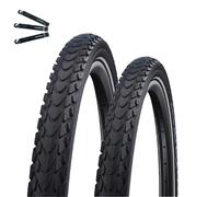 Schwalbe Marathon Mondial Lot de 2 pneus de vélo RaceGuard avec bandes réfléchissantes 50-559 (26 x 2,00") avec démonte-pneus
