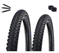 Schwalbe Marathon Plus DualGuard E-50 ADDIX Lot de 2 pneus de vélo VTT Noir/Reflex 65-622 (29 x 2,60) + 2 chambres à air Schwalbe SV19F avec démonte-pneu maxxi4you