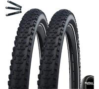 Schwalbe Smart Sam Plus Performance E-25 DD GreenGuard Lot de 2 pneus de vélo Noir/Reflex 42-622 (28 x 1,60) avec démonte-pneu maxxi4you
