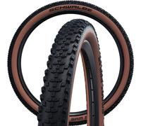 Schwalbe Smart Sam Reifen 27.5x2.25" 57-584 noir/brun - Pneu VTT polyvalent avec autorisation E-25, profil HS624 pour une excellente adhérence sur les sentiers et les routes, pneu à fil