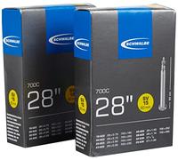 Schwalbe Chambre à air SV15 – Lot de 2 extra-longues 60 mm 700 x 18-28C pour vélo de course Noir