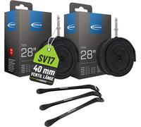 Schwalbe Sv17 Bicycle Inner Tube 40 Mm 28 Inches (28/47-622/635) With 3 Tyre Levers