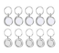 Schwamm Vierge de sublimation de 10 pièces, de transfert en métal, porte-clés en tableau blanc pour sublimation de bricolage, 2 formes argentées