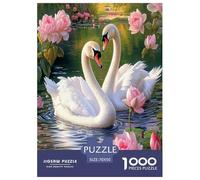 Schwan1000 Pièces Amusants PuzzleLove Schwan pour Adultes Jeu D'Intelligence Difficile EtStimulant Créativité Et CommeCadeau70x50cm/1000pcs