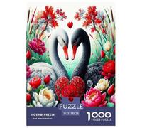Schwan1000 Pièces Puzzle ColoréLove Schwan pour Adultes Jeu D'Intelligence Difficile EtStimulant Décorationde La Maison 38x26cm/1000pcs