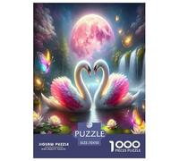 Schwan1000 Pièces Puzzle ColoréLove Schwan pour Adultes Jeu D'Intelligence Premium avec Défis Décorationde La Maison 70x50cm/1000pcs
