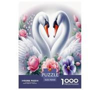 Schwan1000 Pièces Puzzle ColoréLove Schwan pour Adultes Jeu D'Intelligence Premium avec Défis Décorationde La Maison 70x50cm/1000pcs