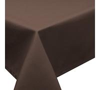 Schwar Textilien Nappe anti-taches - Effet lotus - Pour le jardin - Infroissable - Ovale - 160 x 220 cm - Lavable - Uni (marron foncé)