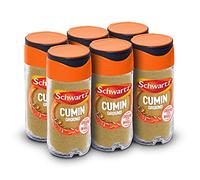 Schwartz Cumin moulu 37 g | Lot de 6 | Goût terreux, chaud et subtil d'agrumes | Saveur et parfum délicieux | Épice polyvalente | Parfait pour les brochettes de piment, tacos, steak, agneau et shish