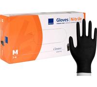 Schwarze Nitril Handschuhe Abena Classic Sensitive 3,5 Gramm (10x100) Größe M